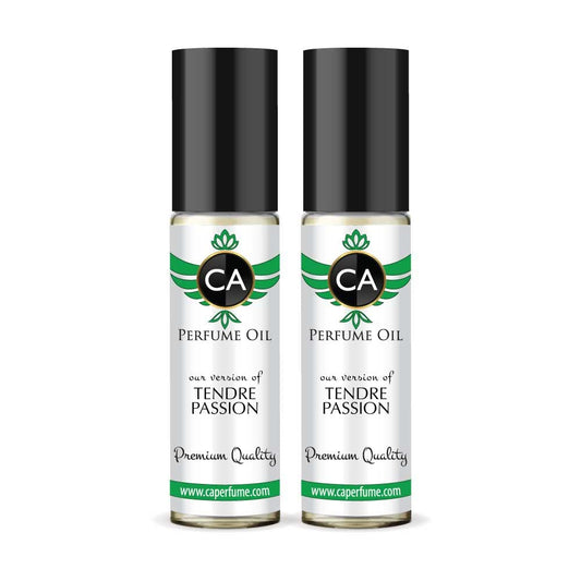 CA Perfume Impression of Tendre Passion for Women Eau De Parfum Floral Scent Long Lasting Perfumes for Women Travel Size TSA Ready for Day and Night Wear 0.33 Fl Oz 10ml (Pack of 2)