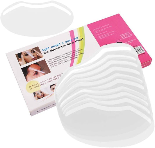 LWBTOSEE Disposable Transparent Haircut Shield for Forehead & Glasses - Waterproof Adhesive, Blocks Falling Hair & Water During Showering/Cutting-50pcs