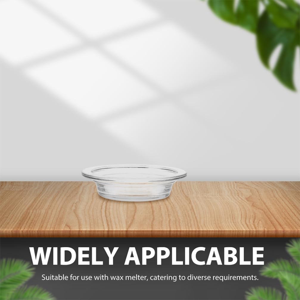 2Pcs Wax Warmer Replacement Dish, Replacement Wax Heating Tray, 4.5in Glass Aromatherapy Tray Candle Heating Bowl for Therapy Lamp Electric Lamps Oil and Tart