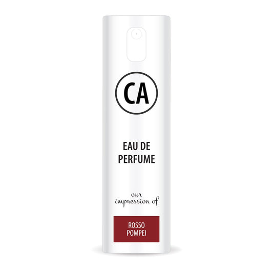 CA Perfume Impression of Rosso Pompei Unisex Eau De Parfum Amber Floral Scent Long Lasting Unisex Fragrance Travel Size TSA Ready for Day and Night Wear 0.33 Fl Oz 10ml