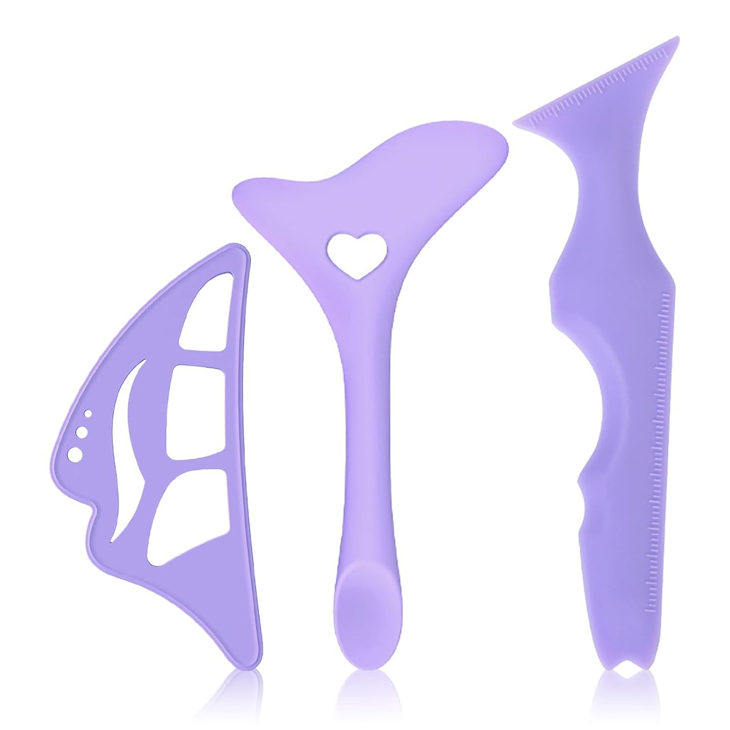 DAGEDA 3Pcs Eyeliner Stencils Set, Suitable for Eyetour Eyeshadow, Eyeliner,Mascara Shield,Reusable Silicone Eyebrow Stencils Eye Liner Tool Multi-functional Makeup Tool(Purple)