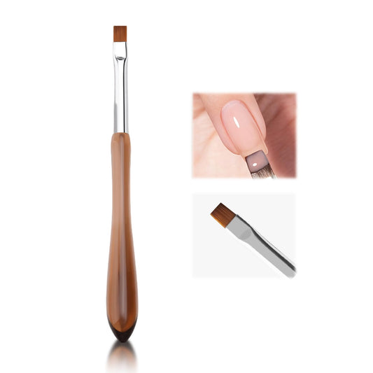 Flat Head Nail Art Brush Phototherapy Pen for Gel Polish, Glitter, French Tips, Two-Tone Gradients, and LED/UV Nail Extensions, 02