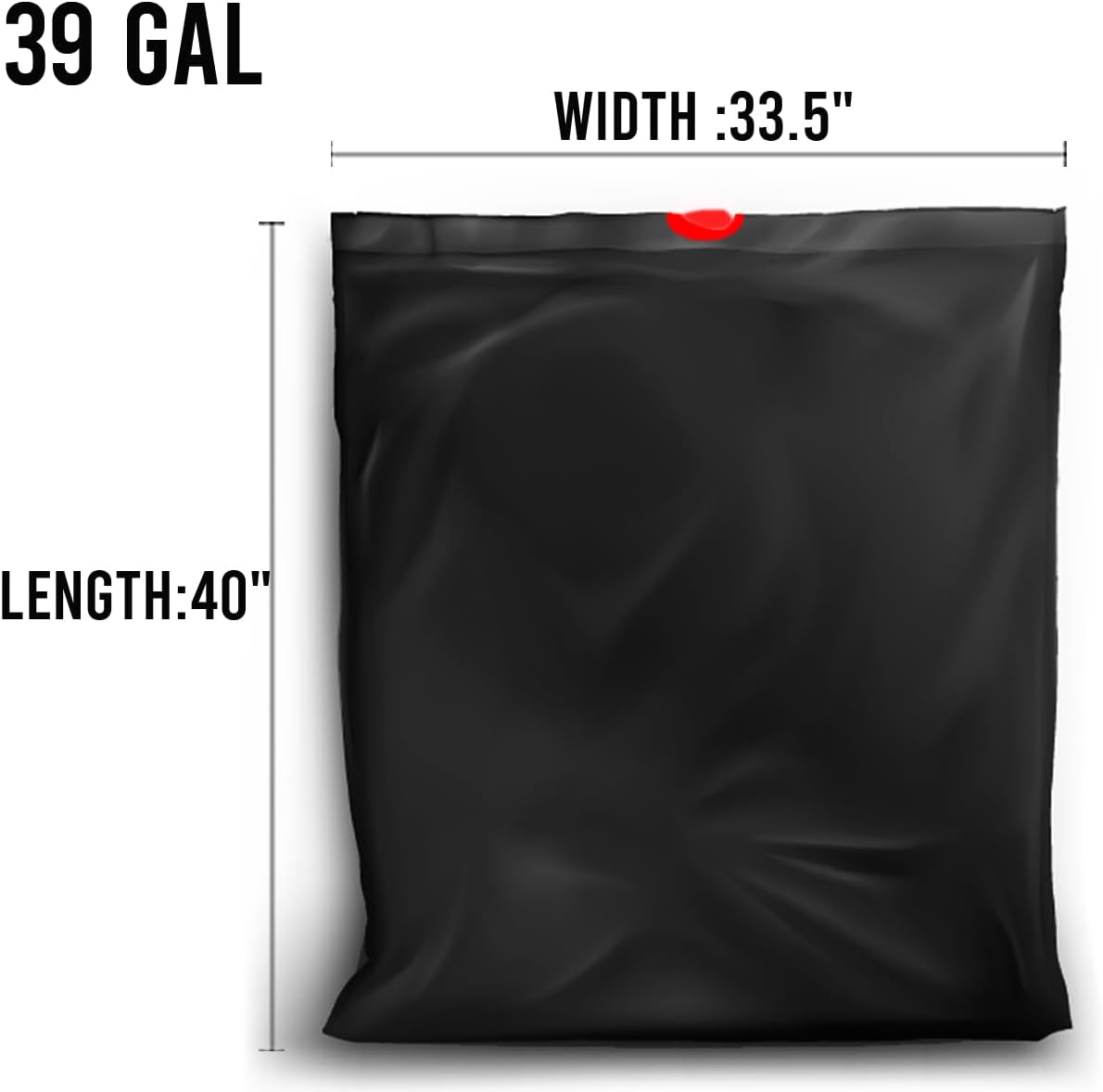 39 Gallon Lawn & Leaf Trash Bags Drawstring, 100 Count, Heavy Duty Black & Unscented Plastic Bags, Multi-purpose Garbage Bags for Home Commercial, Outdoor, Construction, Industrial