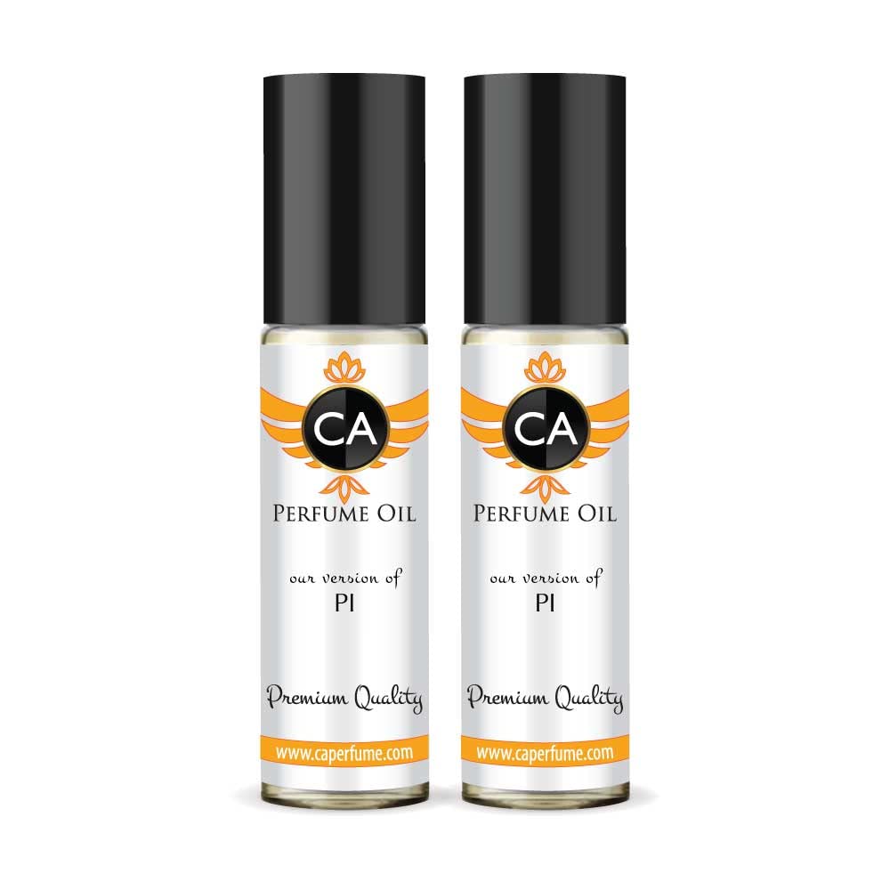 CA Perfume Impression of Pi for Men Eau De Parfum Amber Woody Scent Long Lasting Cologne for Men Travel Size TSA Ready for Day and Night Wear 0.33 Fl Oz 10ml (Pack of 2)
