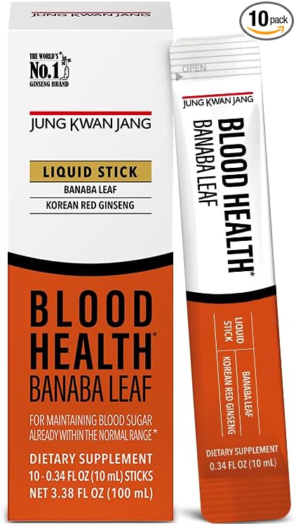 JungKwanJang Blood Health Banaba Leaf Extract (100mg), Carob 10 Count
