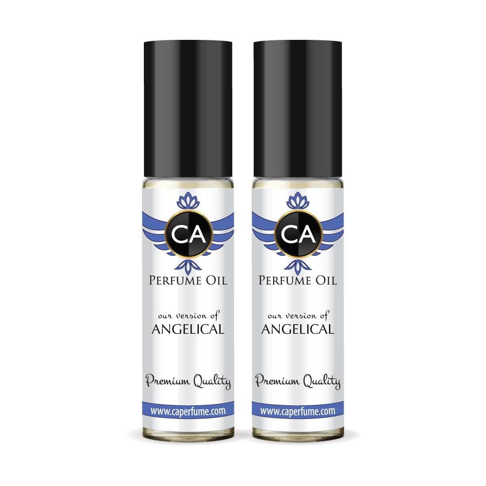 CA Perfume Impression of Angelical for Women Eau De Parfum Amber Vanilla Scent Long Lasting Perfumes for Women Travel Size TSA Ready for Day and Night Wear 0.33 Fl Oz 10ml (Pack of 2)
