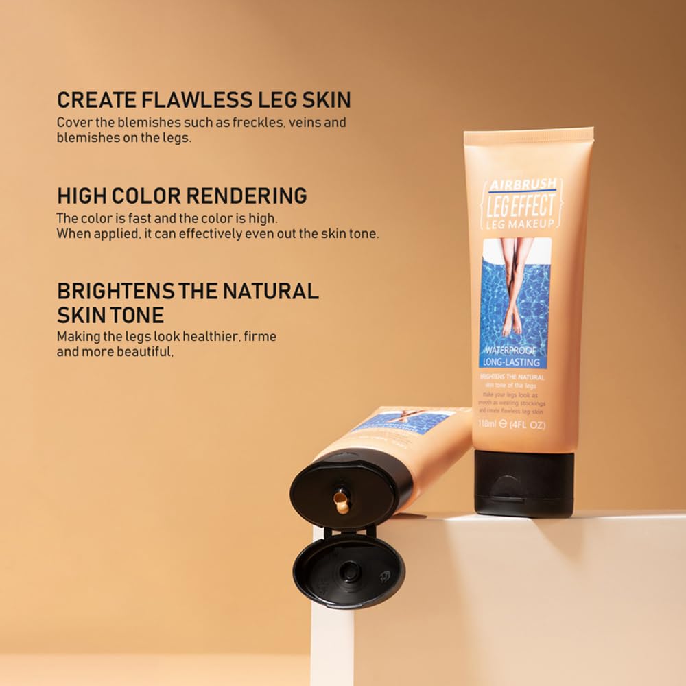 2Pcs Leg Effect Waterproof Makeup, Long-Lasting, Natural Leg Coverage, Body Foundation to Cover Vein, Tattoo and Flaw (03#Bronze, 2Pcs)