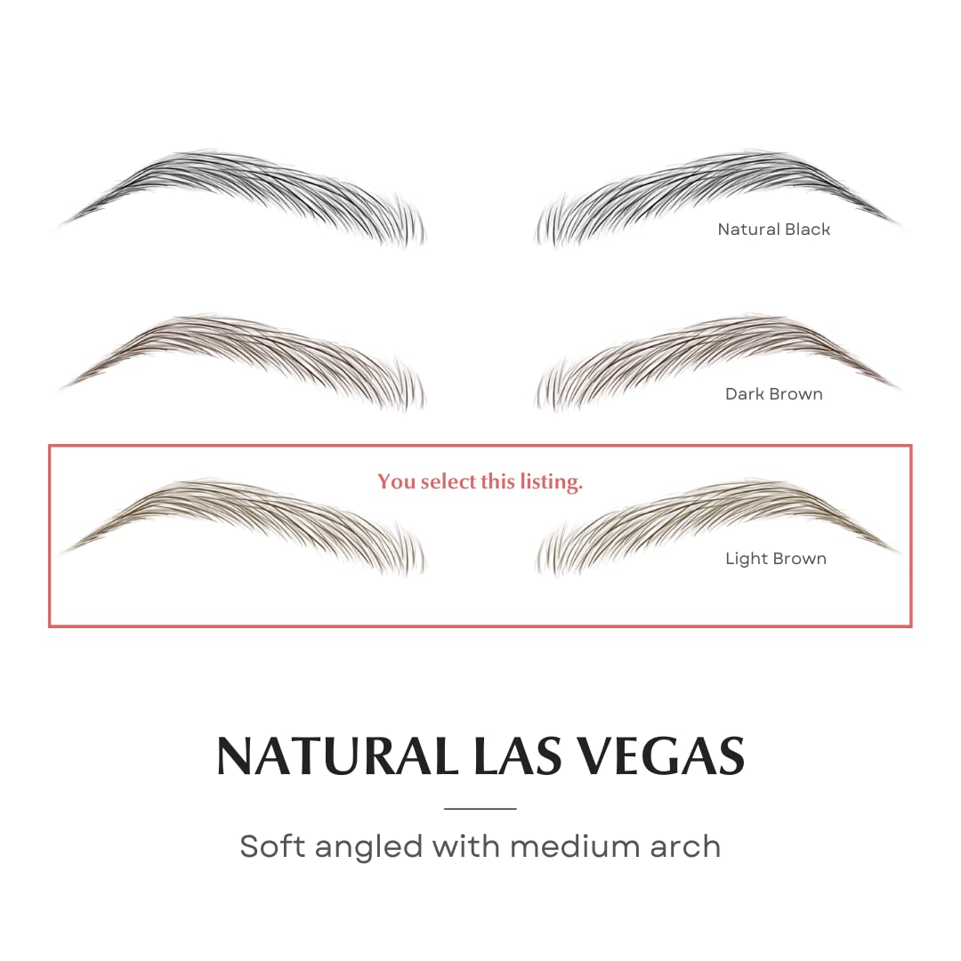 Bliss and Beyond USA | Waterproof Eyebrow Tattoo Stickers. A real hair stroke look. Hair replacement without surgery. Solution for hair loss. Bushy Tinted eyebrow tattoos. (New Las Vegas, Light Brown)