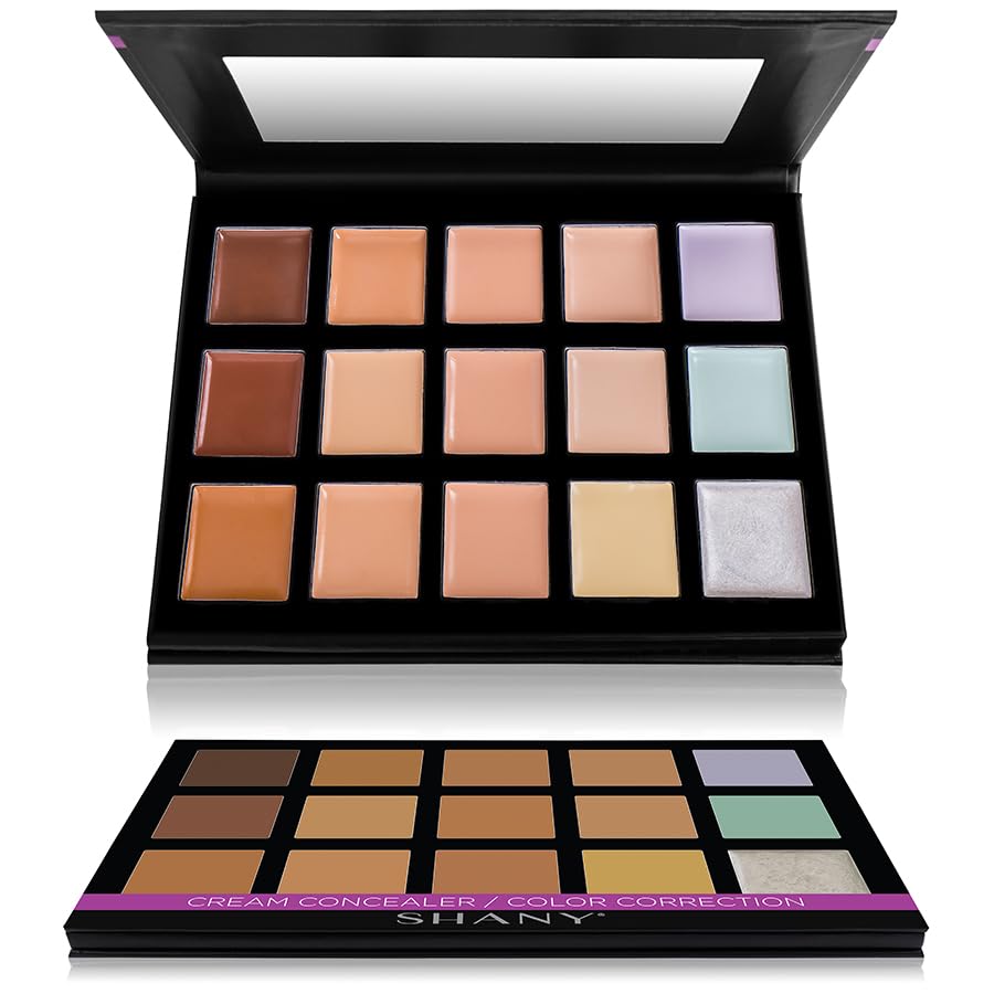 SHANY Cream Concealer Foundation Color Corrector Makeup Palette with Mirror - 12 Color Cosmetics Palette - CONCEALER