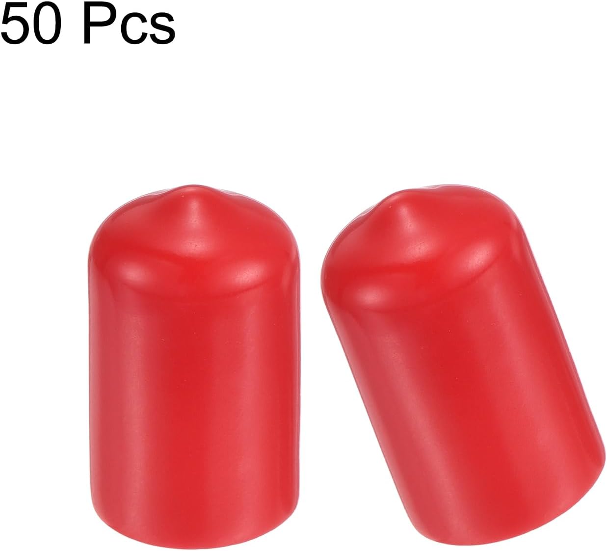 uxcell 50pcs Rubber End Caps 13.5mm(1/2") ID Vinyl PVC Round Tube Bolt Cap Cover Screw Thread Protectors Red