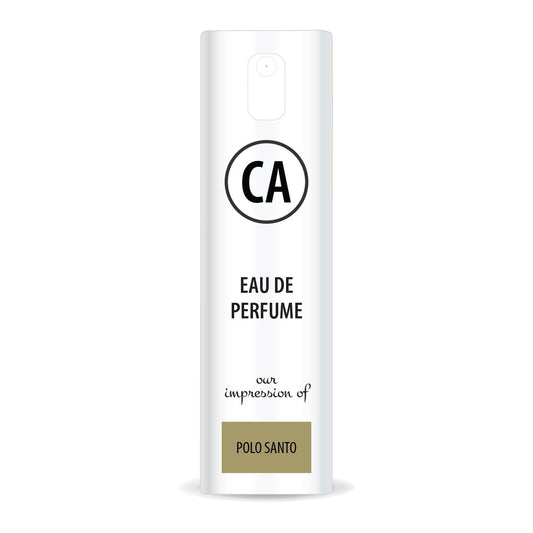 CA Perfume Originals Polo Santo Unisex Eau De Parfum Woody Scent Long Lasting Unisex Fragrance Travel Size TSA Ready for Day and Night Wear 0.33 Fl Oz 10ml
