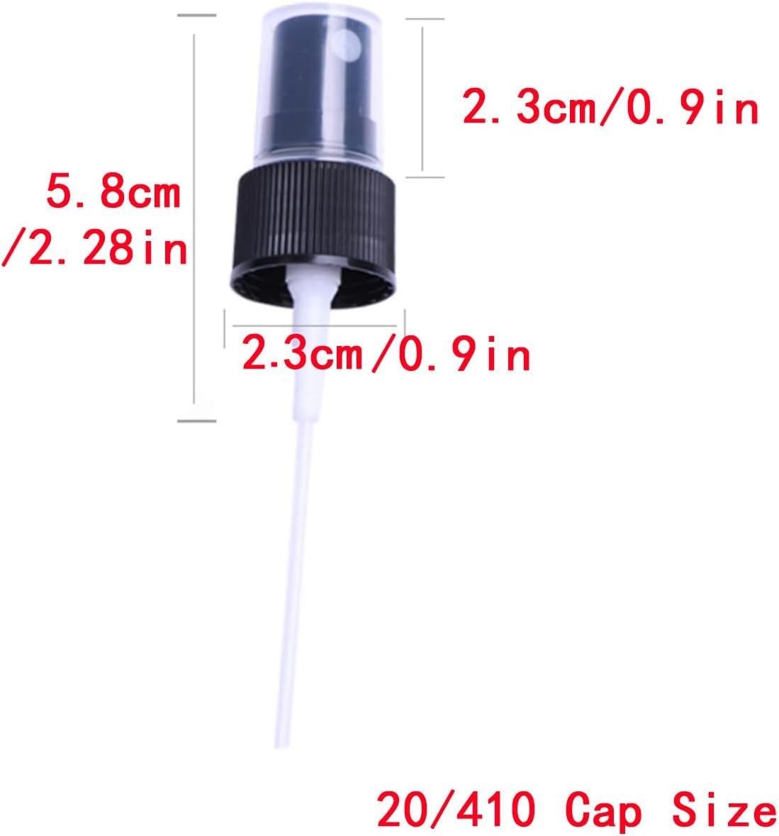 10 Pcs Spray Bottle Top, Nozzle Sprayer Tops, Replacement Pump for Essential Oil Bottles, Dispenser Caps Fine Mist Sprayer for Cosmetic (20/410 Cap Size) white