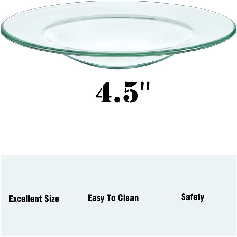 Corleone Replacement Wax Warmer Dish Oil Warmer Dish Round Glass Candle Wamer Bowl Plate Wax Tray for Scented Wax Aroma Therapy Lamp Electric Lamps Tart Warmers Wax Melter Wax Burner (2Pcs)