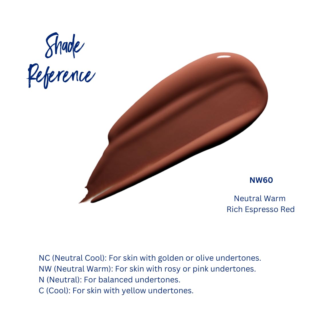 Best Bronze Bombshell Body Makeup - Tattoo Cover Up Makeup & Body Foundation Waterproof - Tattoo Concealer Waterproof for Scars, Varicose Veins Cover Up & Leg Foundation (NW60 Rich Espresso Red)