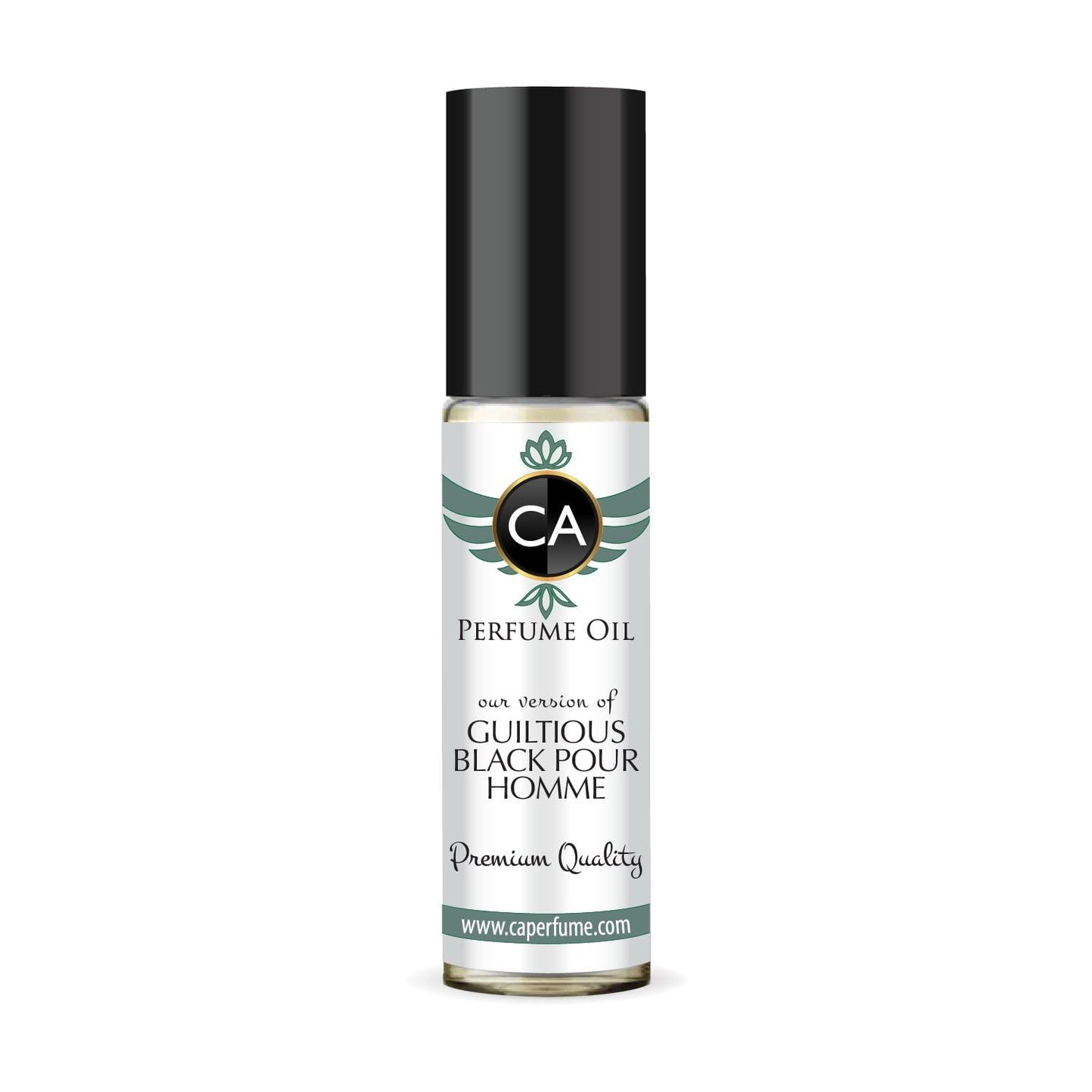 CA Perfume Impression of Guiltiness Black Pour Homme for Men Fragrance Oil Aromatic Fougere Scent Long Lasting Cologne for Men Travel Size TSA Ready Mini Parfum Body Oil Roll-on 0.33 Fl Oz 10ml