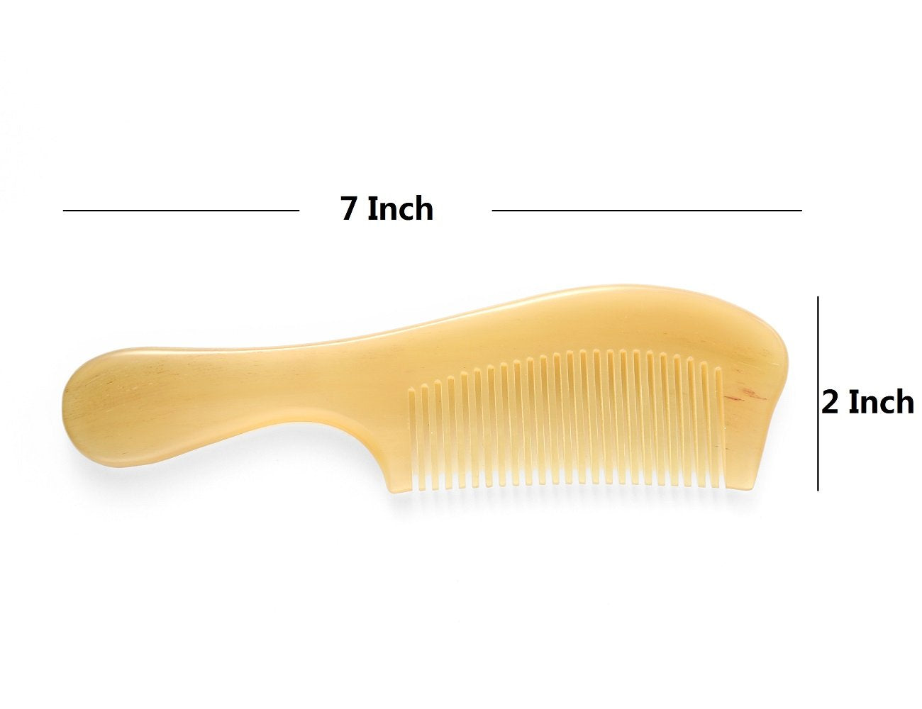 Premium Quality 100% Handmade Anti Static Natural Sheep Horn Comb - Professional Detangling Massage Comb (Smooth Handle)