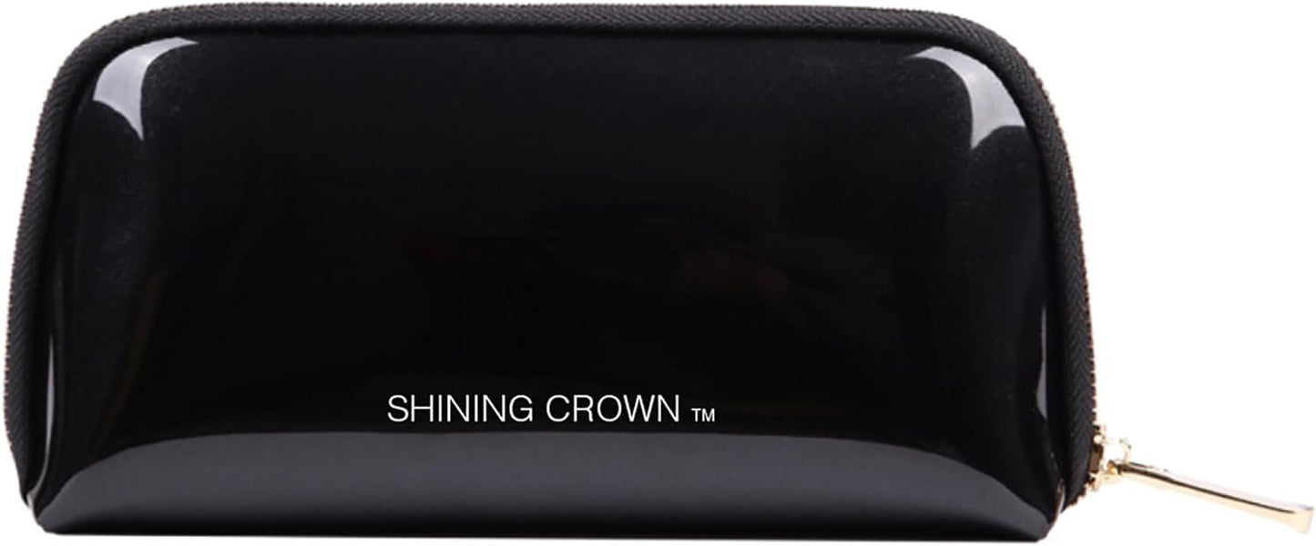 Shining Crown Muliti-Functional Portable Travel Makeup Tote Bag Cosmetic Pouch For Storage Toiletry Travel Accessories, Black Color