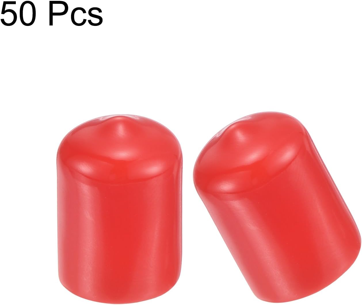 uxcell 50pcs Rubber End Caps 14.5mm(9/16") ID Vinyl PVC Round Tube Bolt Cap Cover Screw Thread Protectors Red