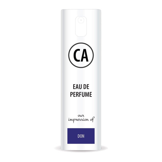 CA Perfume Impression of Don Unisex Eau De Parfum Amber Fougere Scent Long Lasting Unisex Fragrance Travel Size TSA Ready for Day and Night Wear 0.33 Fl Oz 10ml