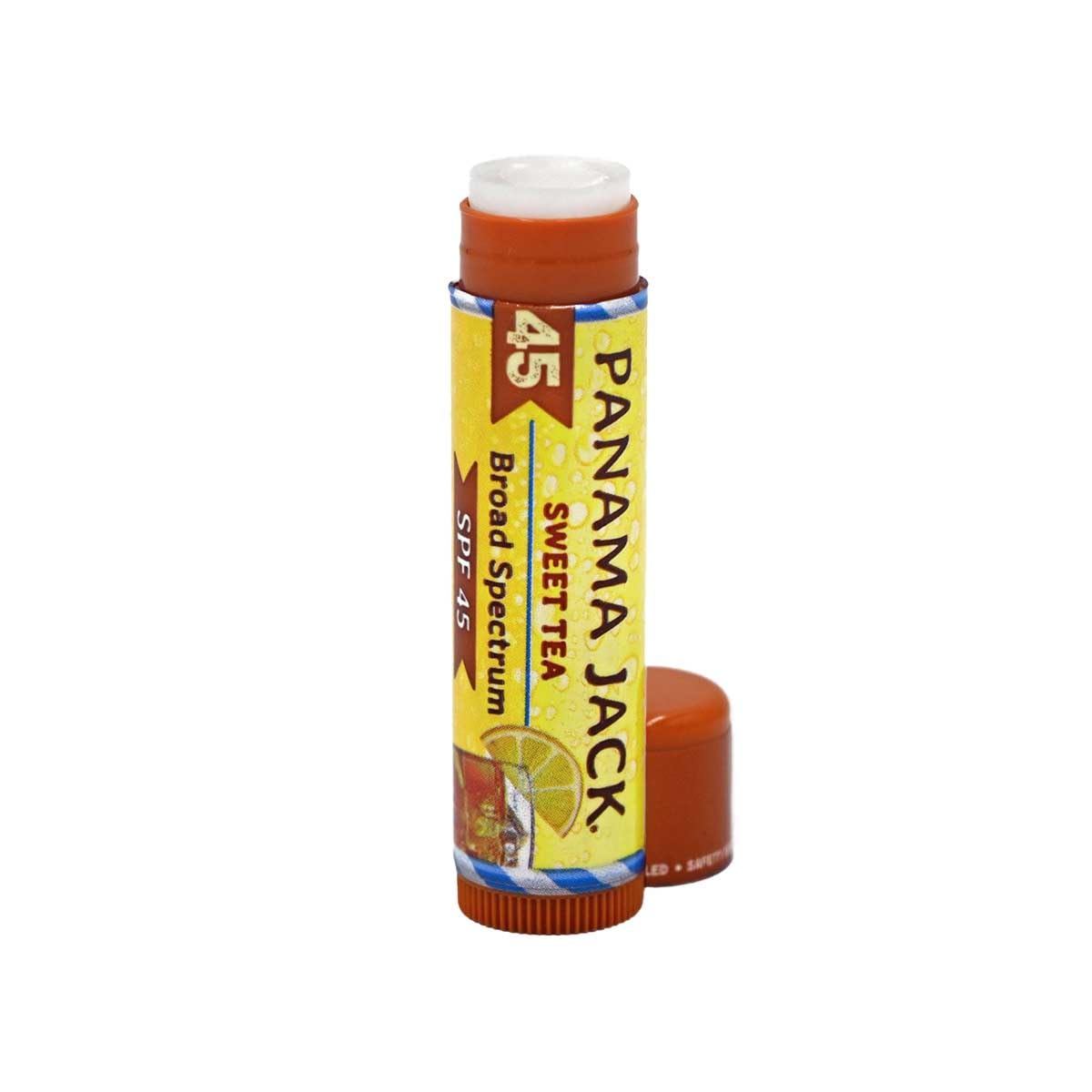 Panama Jack Sunscreen Lip Balm - SPF 45, Broad Spectrum UVA-UVB Sunscreen Protection, Prevents & Soothes Dry, Chapped Lips, Sweet Tea, 12-pack