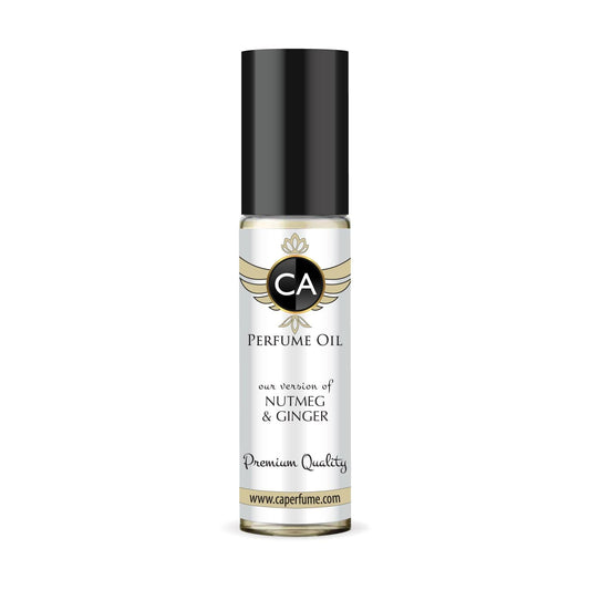 CA Perfume Impression of Nutmeg & Ginger Unisex Fragrance Oil Woody Spicy Scent Long Lasting Perfumes for Women & Men Travel Size TSA Ready Mini Parfum Body Oil Roll-on 0.33 Fl Oz 10ml