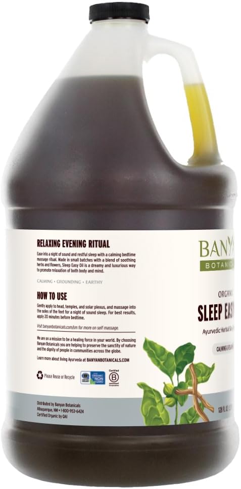 Banyan Botanicals Sleep Easy Oil – Organic Ayurvedic Herbal Sleep Oil – with Coconut Oil & Ashwagandha – Grounding and Calming – 128oz. – Non GMO Sustainably Sourced Vegan