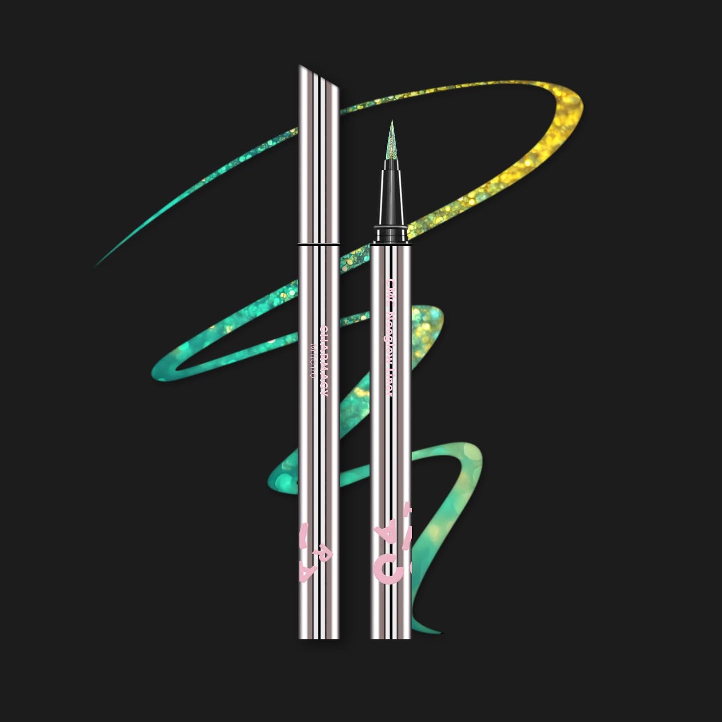 CHARMACY New Chameleon Liquid Eyeliner, Liquid Glitter Eyeliner, Highly Pigmented, Metallic MultiColor Shifting waterproof Eyeliner, Ultra-Fine Tip, Longwearing, Smudge-proof (A04 Ocean Glint)