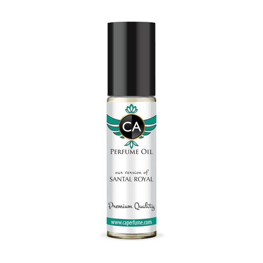 CA Perfume Impression of Santal Royal Unisex Fragrance Oil Amber Woody Scent Long Lasting Perfumes for Women & Men Travel Size TSA Ready Mini Parfum Body Oil Roll-on 0.33 Fl Oz 10ml