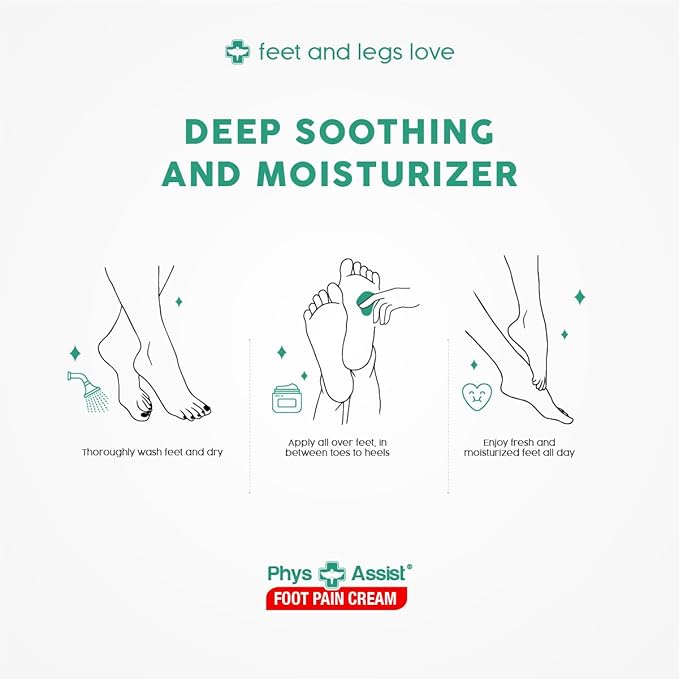PhysAssist Soothing Foot Cream to Feet and Legs. 4 oz Jar