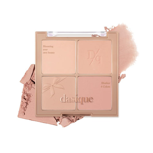 Dasique Blending Mood Cheek #10 Muted Nuts | 4 Blendable Shades in Lighteight Smooth Powder | Vegan | Korean Makeup | Blush