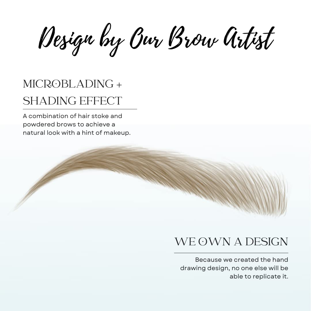 Bliss and Beyond USA, 2 sheets eyebrow tattoo waterproof sticker, Long Lasting, Natural Looking Fake Eyebrow for Alopecia, Chemo, Cancer. Same Size eyebrow tattoos (Dramatic Las Vegas, Light Brown)