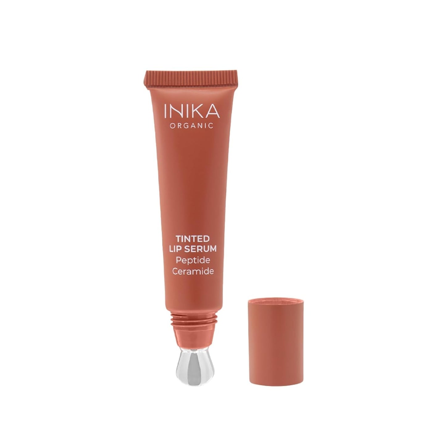 INIKA Organic Tinted Lip Serum | Ceramide + Peptide Infused, Sheer Wash of Color, Plumps, Softens, Smooths, Hydrates + Repairs. Natural & Vegan (Rosewood)