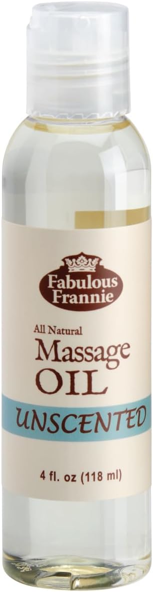 Fabulous Frannie Massage Oil Unscented Natural A Base Oil for Essential Oil or Massage use. Made with Safflower, Grapeseed, Sweet Almond 4oz (Pack of 1)