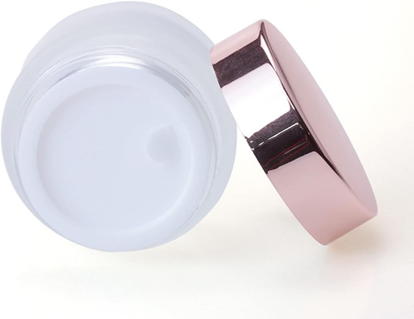 10 Pcs 10 Gram/10ml Empty Jars Clear Frosted Glass Cream Jar Pot Bottles with Rose Gold Lids Cosmetic Container Refillable Glass Eye Cream Jar Pot for Face Lotion Eyeshadow Lip Balms …