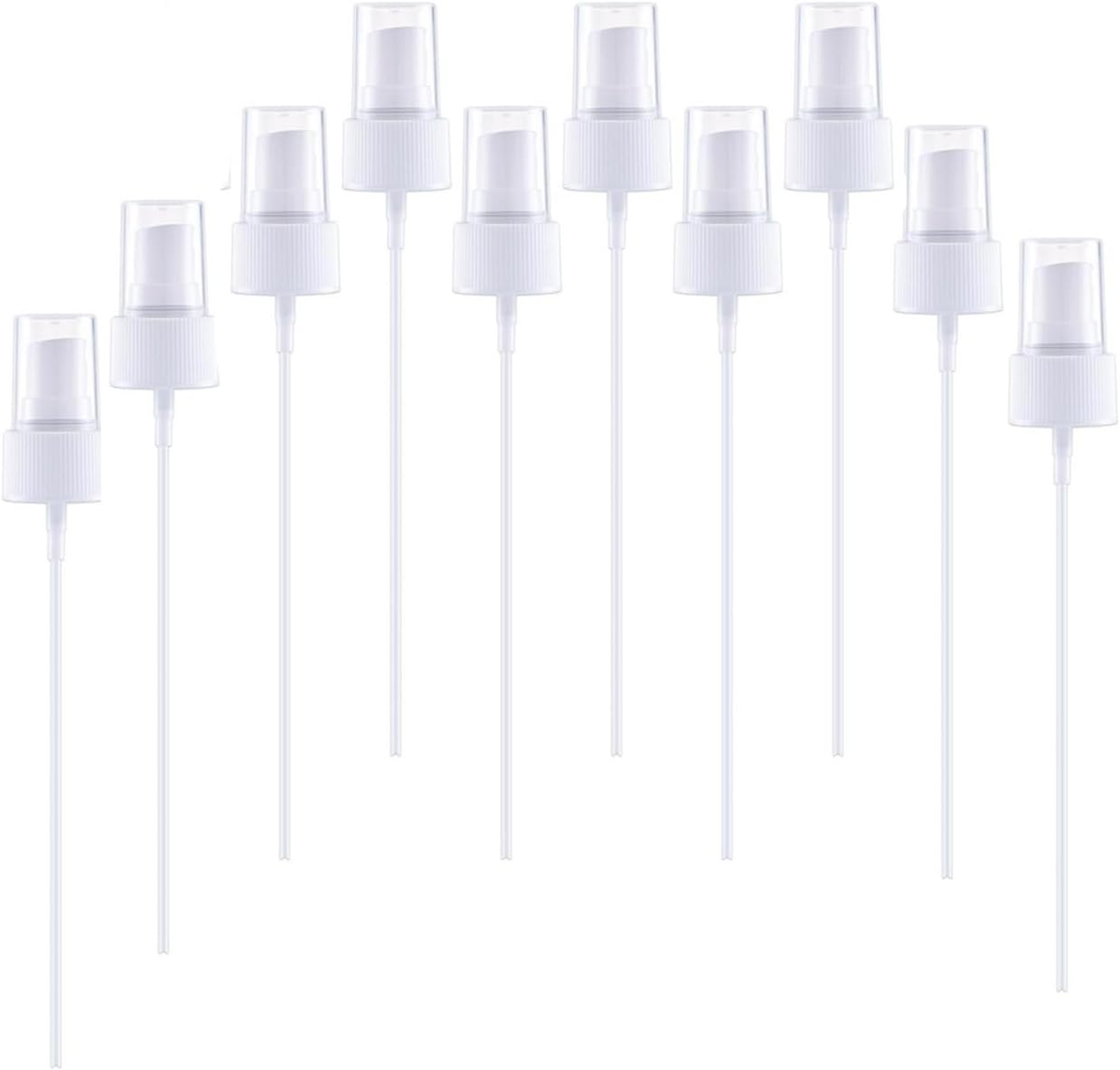10 Pcs Spray Bottle Top, Nozzle Sprayer Tops, Replacement Pump for Essential Oil Bottles, Dispenser Caps Fine Mist Sprayer for Cosmetic(24/410 Cap Size) white