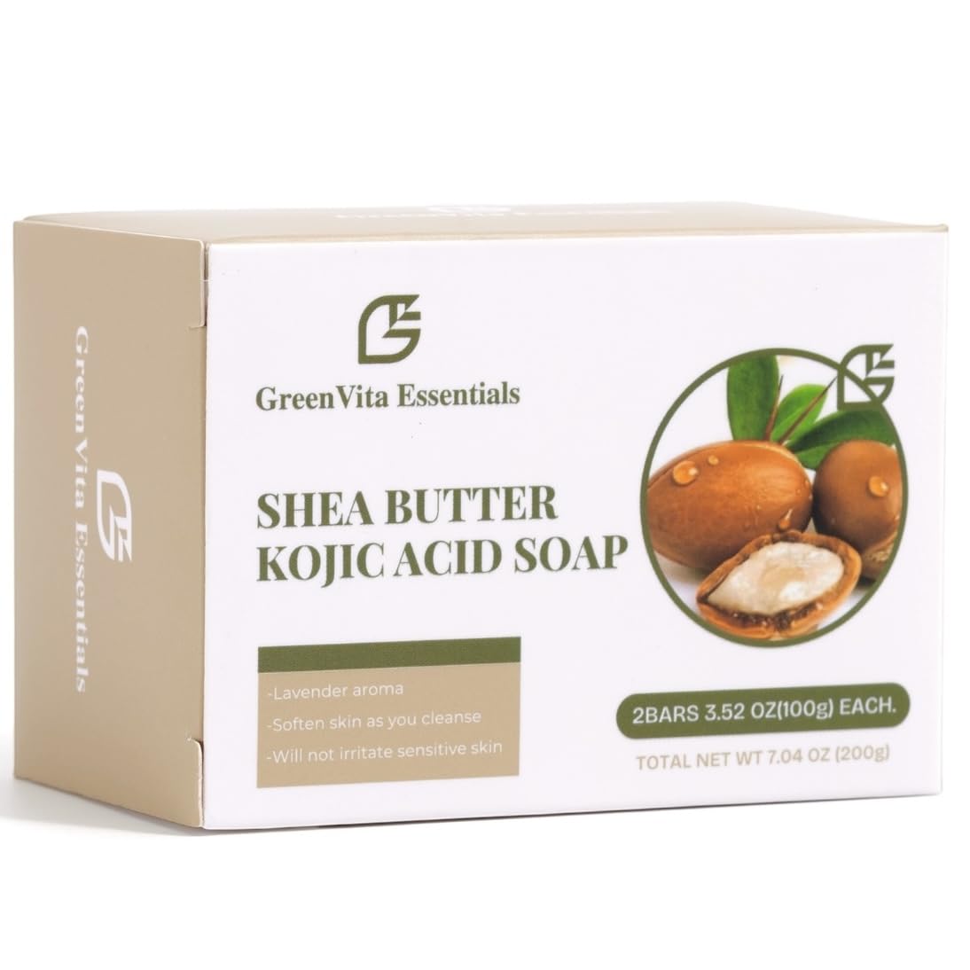 Shea Butter Kojic Soap-Skin and Body Brightening with Shea Butter, Dark Spot Remover, Acne Fighting and Moisturizer (Pack of 2) 100g each