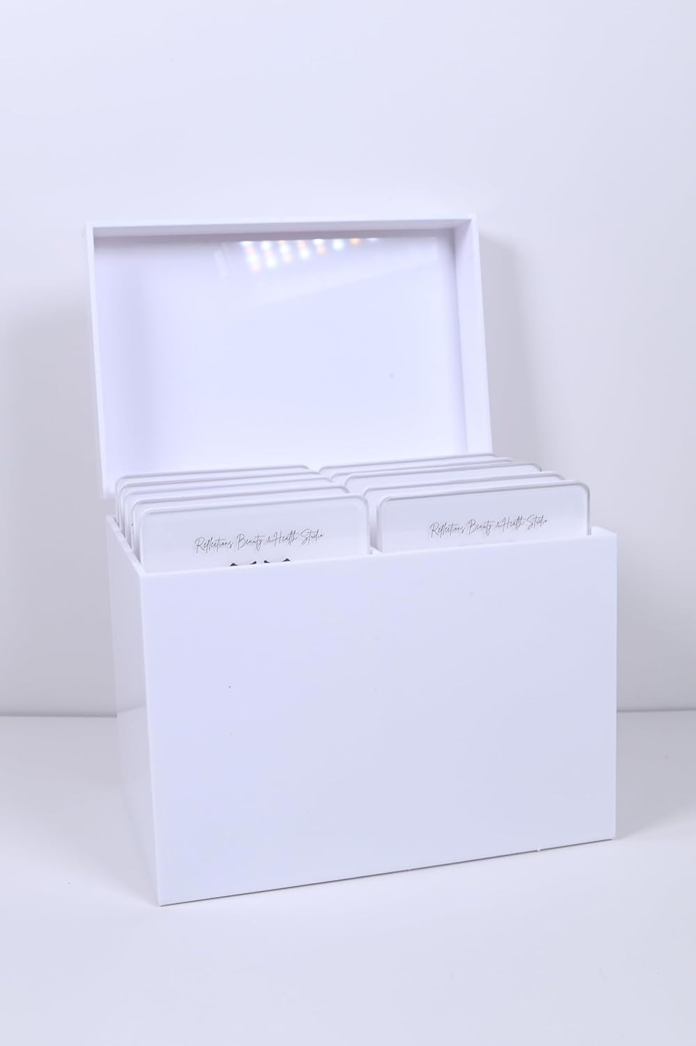 10 Layers Acrylic Eyelash Storage Box - Makeup Organizer False Eyelashes Glue Pallet Holder - Eyelash Extension Organizer Box - Grafting Eye Lashes Extension Close-Packed Display with 10 Pallets