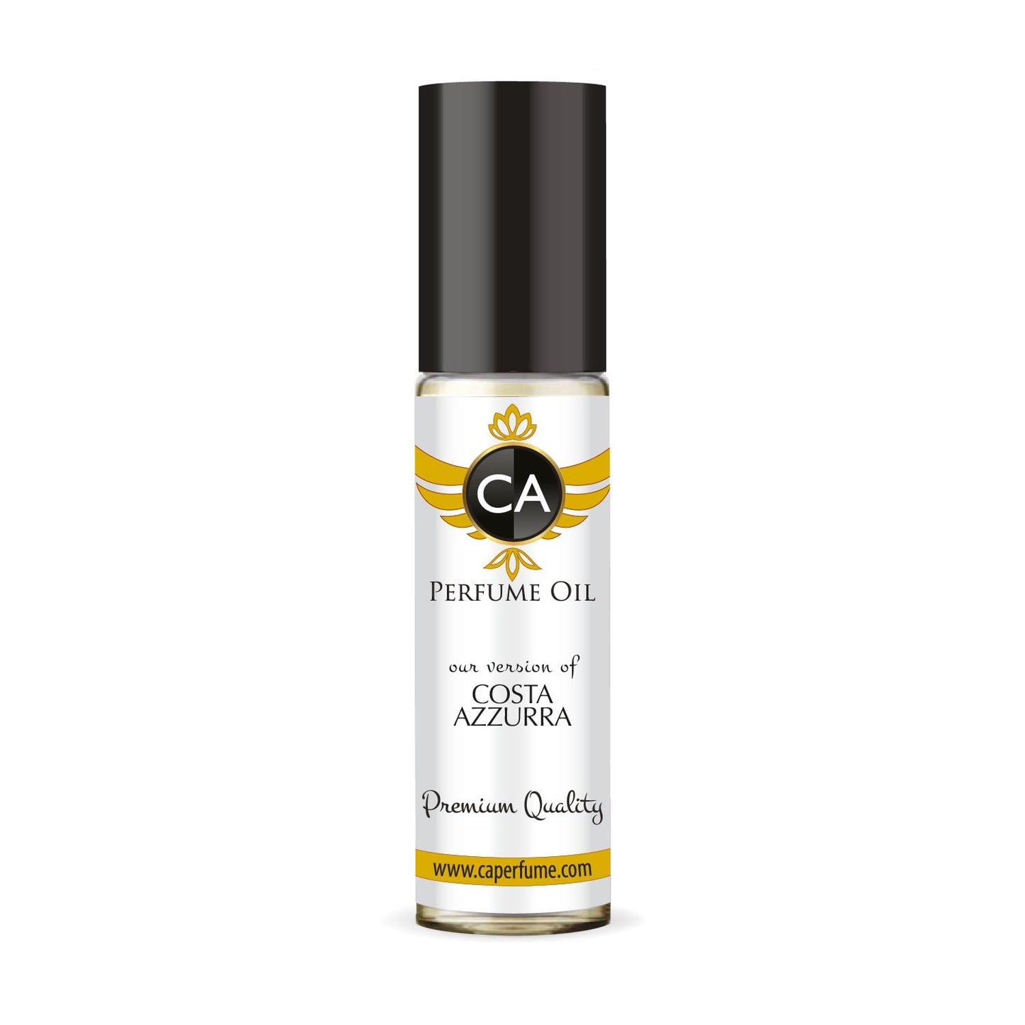 CA Perfume Impression of Costa Azzurra Unisex Fragrance Oil Aromatic Aquatic Scent Long Lasting Perfumes for Women & Men Travel Size TSA Ready Mini Parfum Body Oil Roll-on 0.33 Fl Oz 10ml