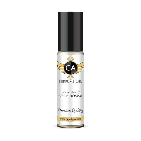 CA Perfume Impression of Apom Homme for Men Perfume Oil Amber Floral Scent Long Lasting Cologne for Men Travel Size TSA Ready Mini Parfum Body Oil Roll-on 0.33 Fl Oz 10ml