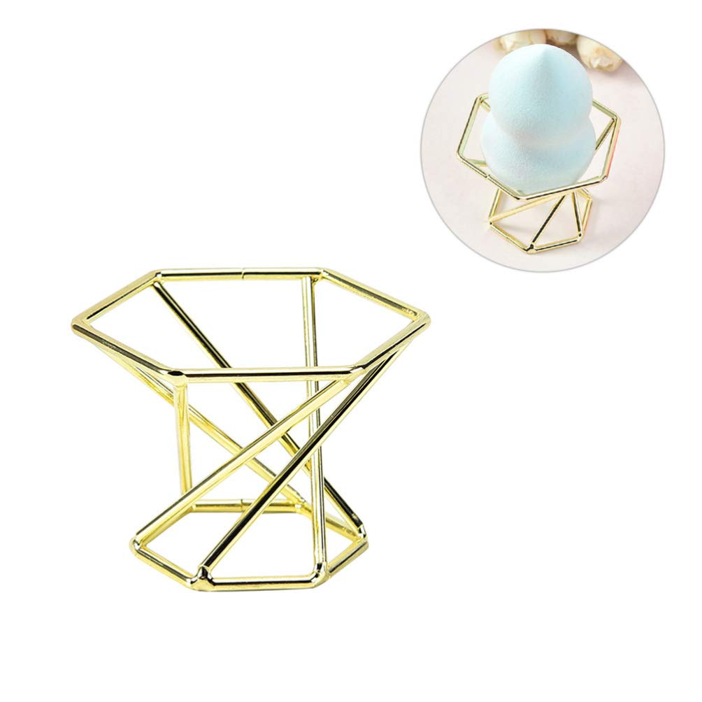 2pcs Stainless Steel Puff Stand Rack Elegant Holder for Makeup Sponge Puff Storage Stylish Design for Fast Drying Easy Access for Women Girls Golden