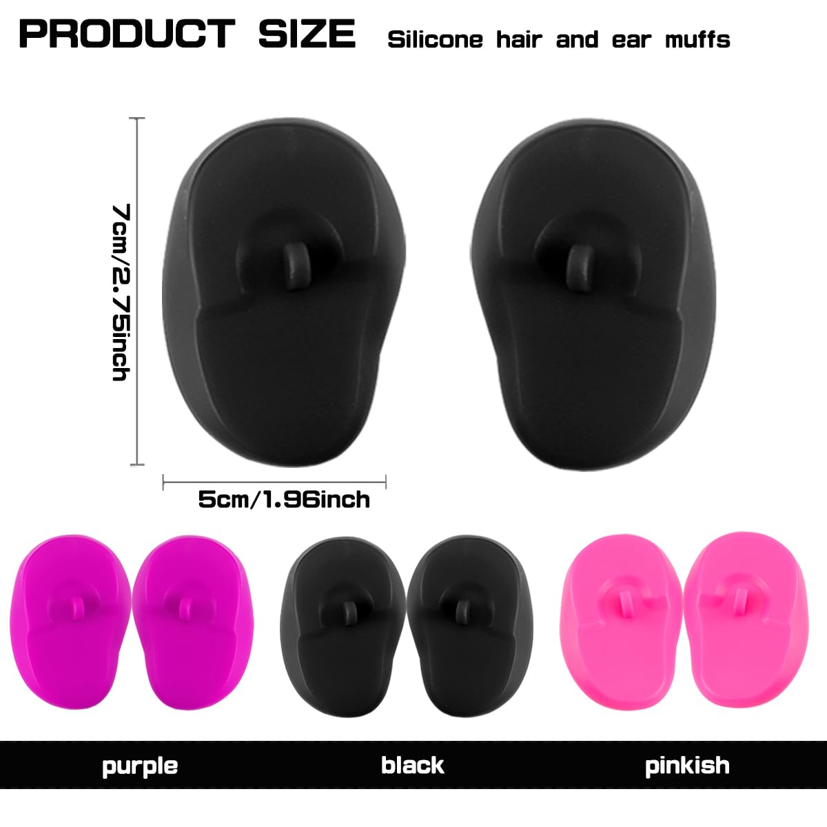 FERCAISH 6 Pcs Silicone Hair Dye Ear Covers, Waterproof Ear Protector Caps - Reusable and Ideal for Hairdressing Salon, Spa, Bathing and Showers