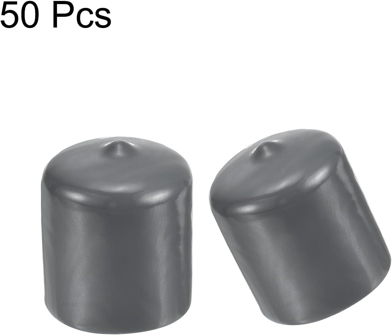 uxcell 50pcs Rubber End Caps 27mm(1 1/16") ID Vinyl PVC Round Tube Bolt Cap Cover Screw Thread Protectors Dark Grey