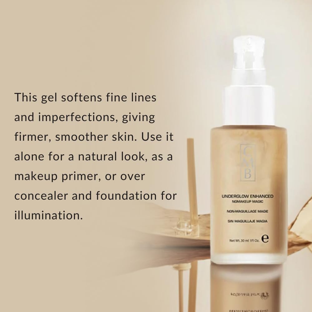 Underglow by Color Me Beautiful, Gel-Based Face Primer for Dewy, Glowing Skin, Hydrating, Smoothing and Plumping, Fills In Fine Lines
