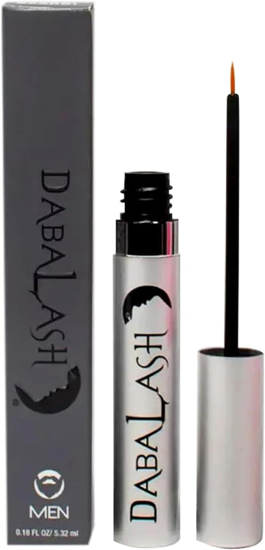 DABALASH Men Professional Facial Hair, Eyelash & Brow Growth Serum with Castor Oil – Promotes the Appearance of Naturally Longer, Fuller, Thicker & Stronger Hair – 0.18 oz