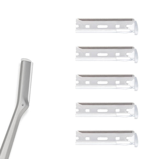 Facial Razor Replacement Blades Be suitable for Twee zerman Stainless steel blade.Pack of 5(No handle included)