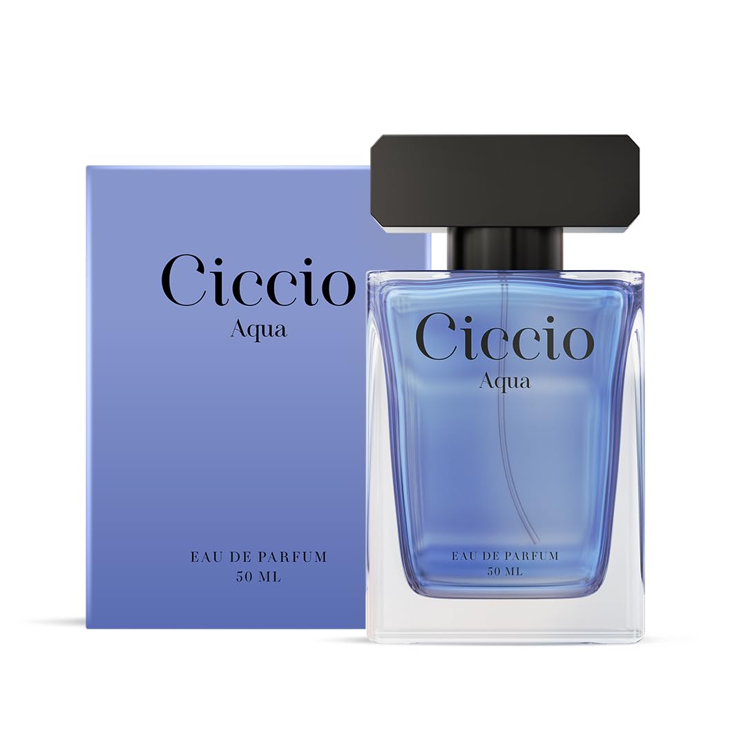 CICCIO Aqua Eau De Parfum for Men, Long Lasting Luxury Fragrance with Bergamot, Lemon, Mandarin & Lavender, Fresh Summer Scent, Daily Wear Perfume, 50ml