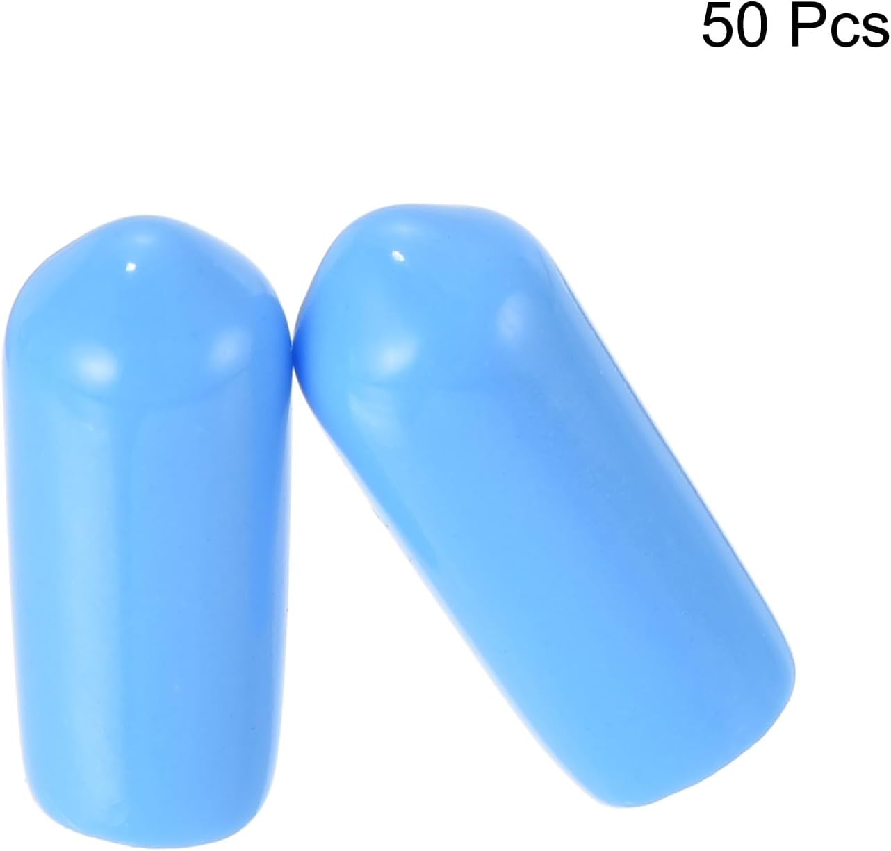 uxcell 50pcs Rubber End Caps 6mm(1/4 inch) ID Vinyl Round Tube Bolt Cap Cover Screw Thread Protectors Light Blue