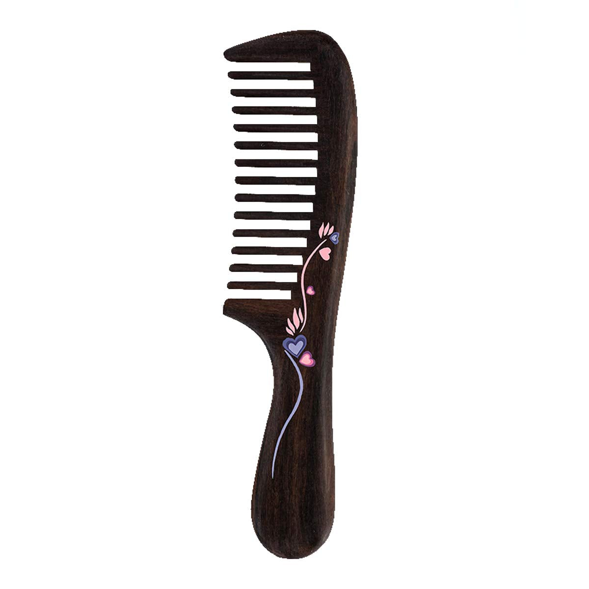 TAN MUJIANG Natural Wood Comb, Handmade Decorative women Hair Comb Tools Salon for Detangling and Styling Wet or Dry Curly, Thick, Wavy, or Straight Hair 7.1" Long Waist comb