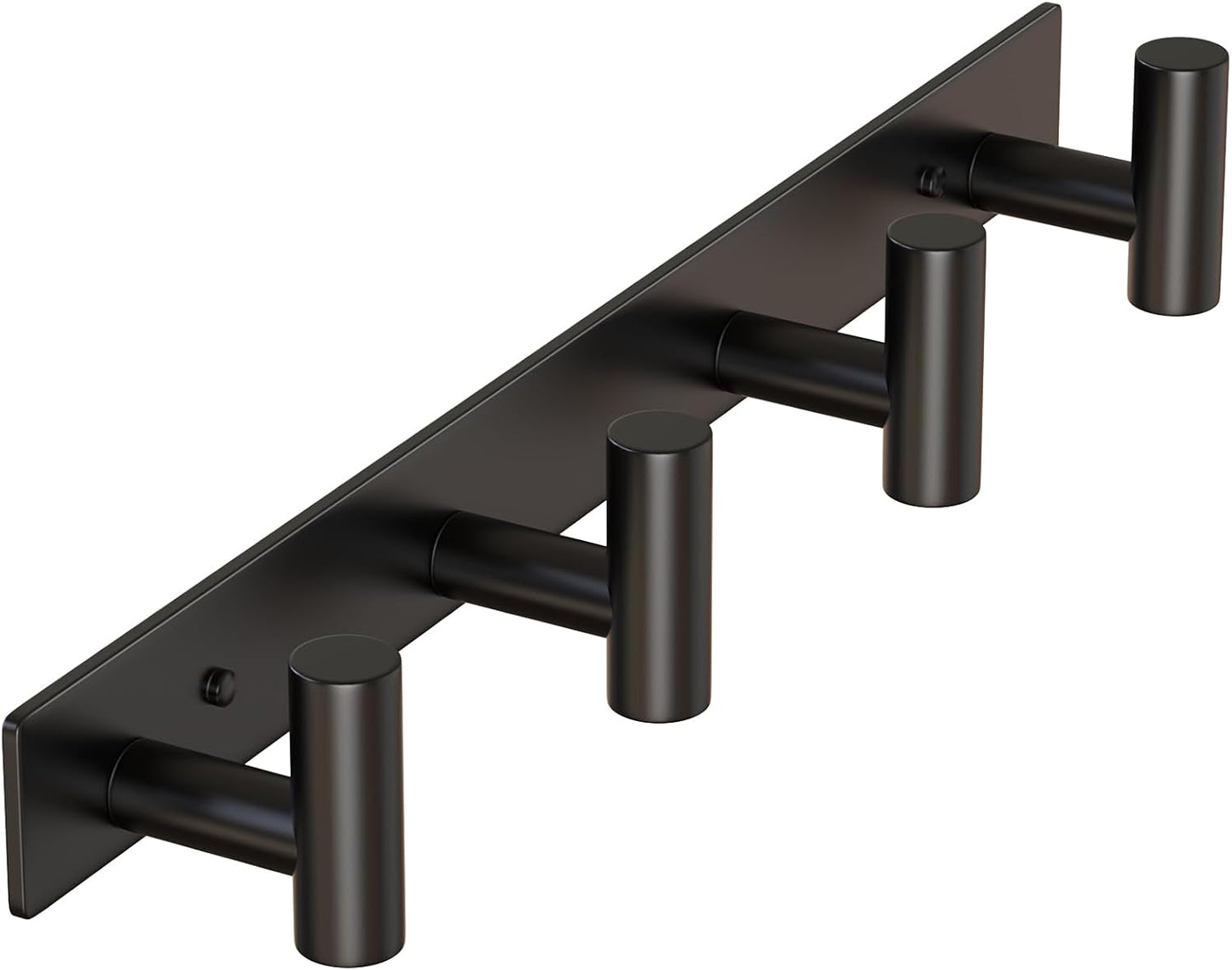 HUFEEOH Coat Rack Wall Mount, Black T Shaped 4 Hooks Coat Hooks for Bathroom, Heavy Duty Wall Hooks Towel Hooks for Hanging, Stainless Steel Purse Hanger Towel Rack for Mudroom Bathroom Entryway