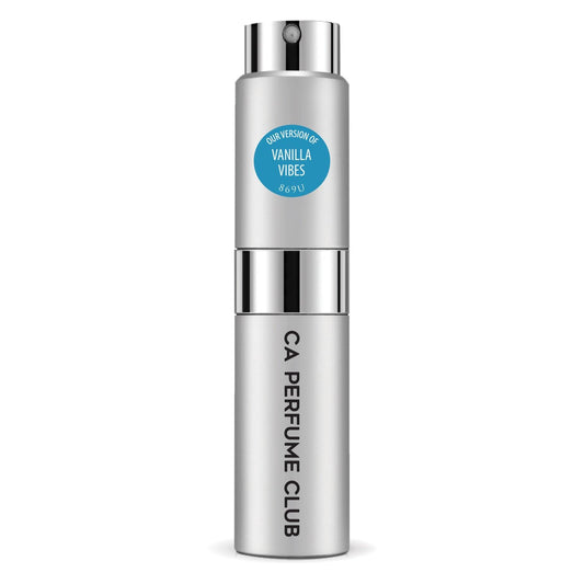 CA Perfume Impression of Vanilla Vibes for Women and Men Amber Scent Long Lasting Unisex Fragrance Eau De Parfum Travel Size Refillable Atomizer Spray 0.27 Fl Oz 8ml